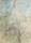 A pale watercolour by David Jones depicting a budding tree against a blue sky