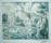 Lithograph by Paul Cezanne depicting 4 nude figures in a landscape with a stream running from lower right into background. Distant hills, pale grey/green. Trees in middle ground.