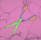 Pair of scissors set agains pink background with outlines of other objects