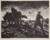 Black and white woodcut image showing a farmer ploughing a field with the help of two shirehorses.