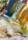 Abstract painting in mostly shades of green and streaks of mustard yellow moving from the right side disgonally towards the bottom centre.