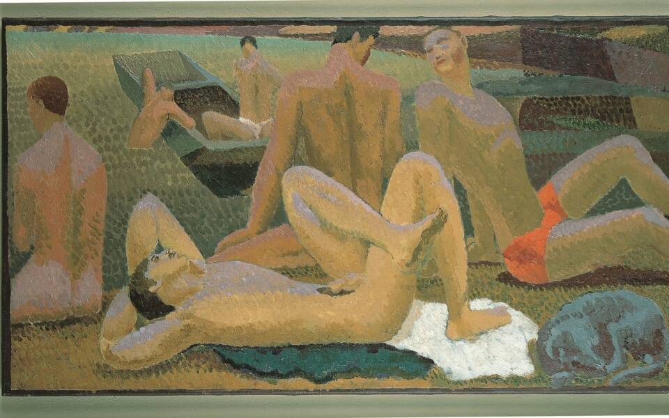 Bathers by the pool 1920-1