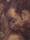 Painting of a male figure's head kissing the neck from behind of another figure to the left out of 'shot'. Painted in shades of brown.