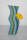 A standing cutout of an abstract stripy silhouette holding a pallette